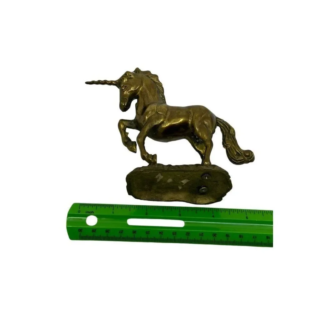Vintage Figurine Brass Unicorn Horse Fantasy Mystical‎ Magical  Decor 5.5